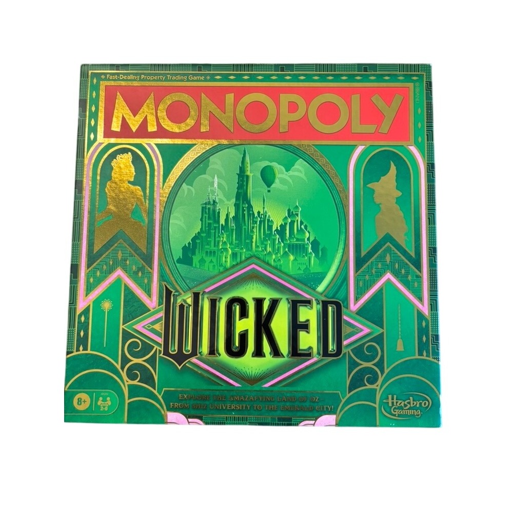 New Hasbro Monopoly Board Game Kids Green Wicked Edition Wizard of Oz G1312